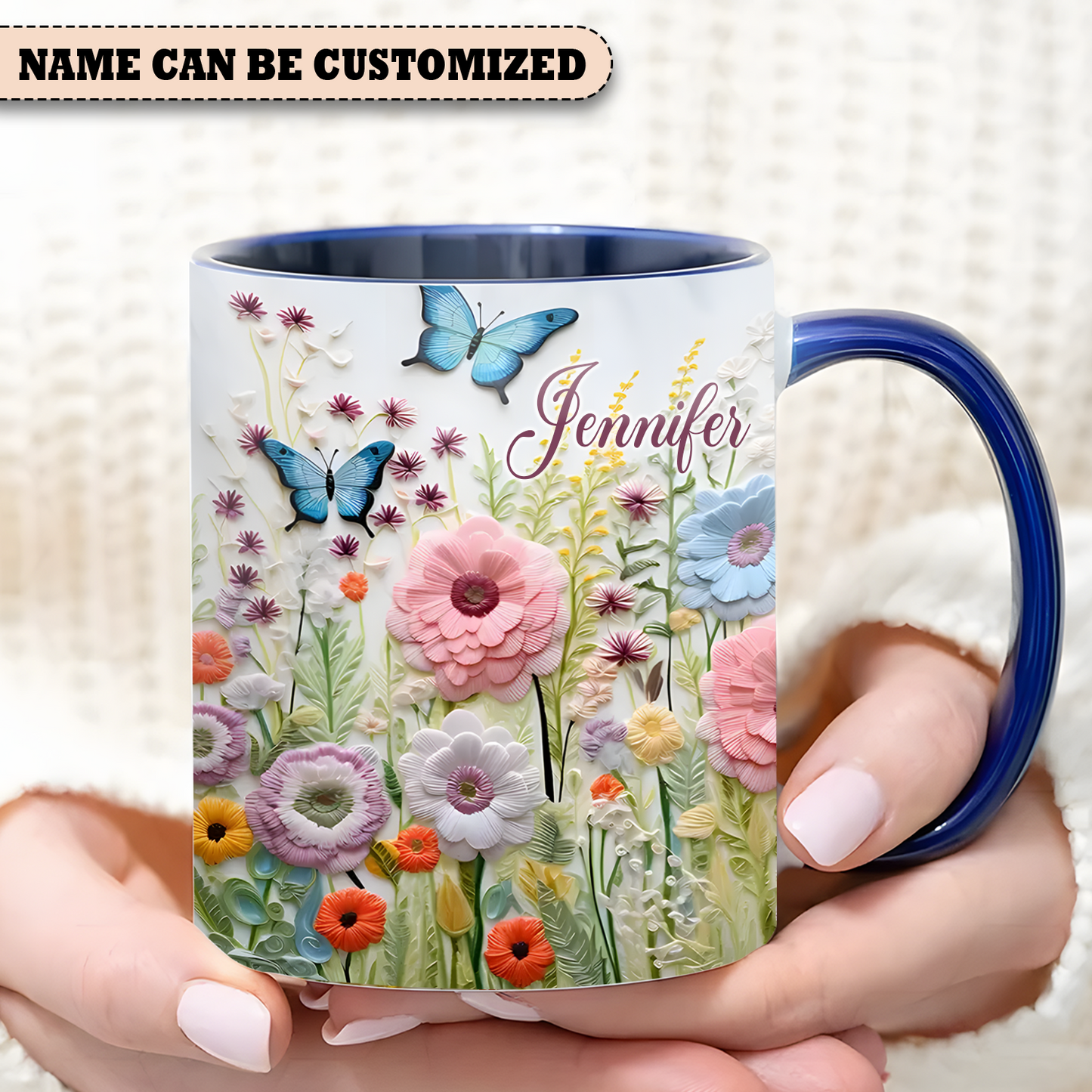 Beautiful Flowers Mug - Personalized Flowers Accent Mug