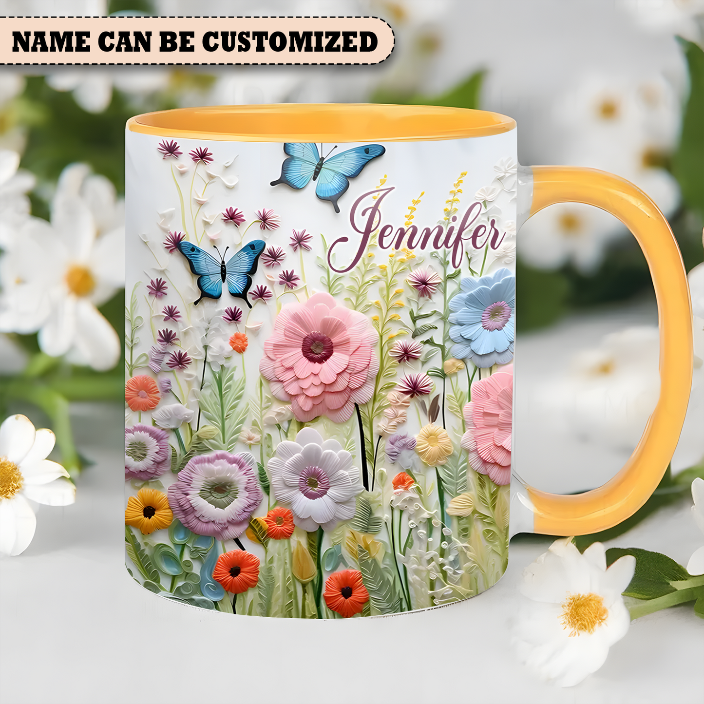 Beautiful Flowers Mug - Personalized Flowers Accent Mug