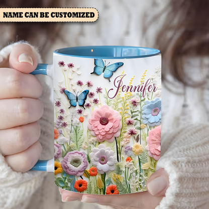 Beautiful Flowers Mug - Personalized Flowers Accent Mug