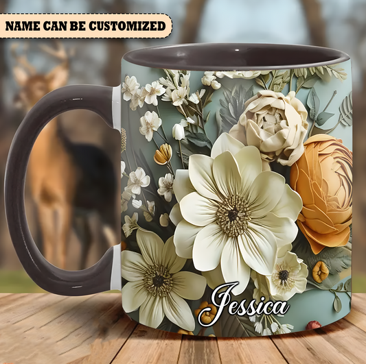 Charming Flowers Mug - Personalized Flowers Accent Mug