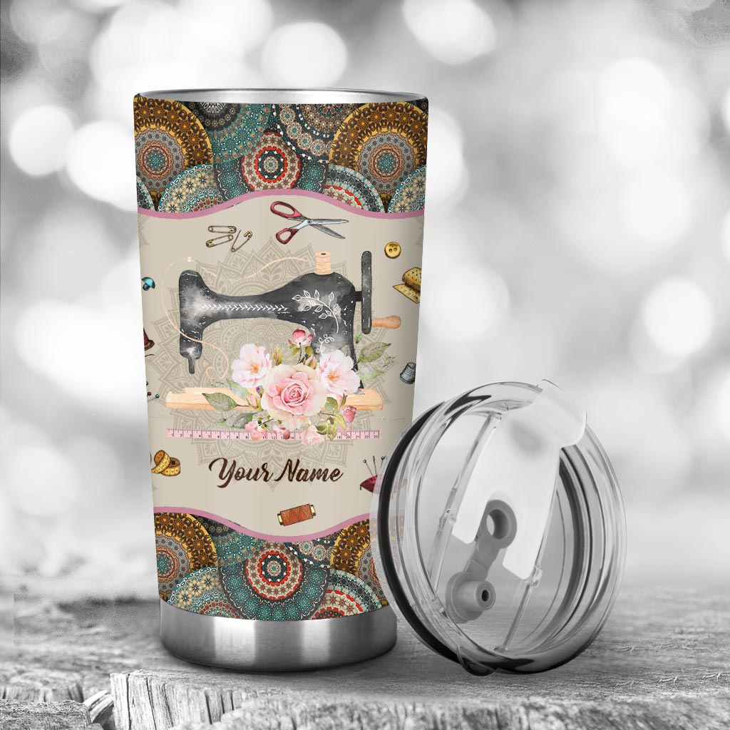 In My Dream World Fabric Quilting Sewing - Personalized Tumbler