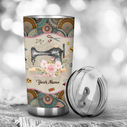 In My Dream World Fabric Quilting Sewing - Personalized Tumbler