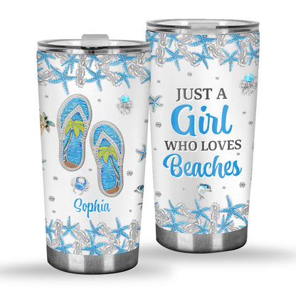 Just A Girl - Personalized Sea Lover Tumbler