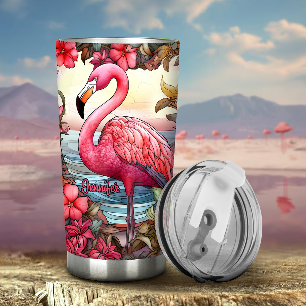 Love Flamingos - Personalized Flamingo Tumbler