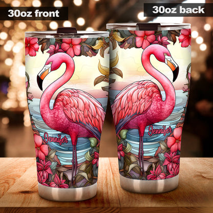 Love Flamingos - Personalized Flamingo Tumbler