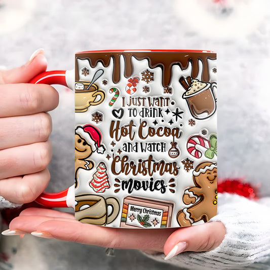 I Just Want To Drink Cocoa -  Christmas Accent Mug