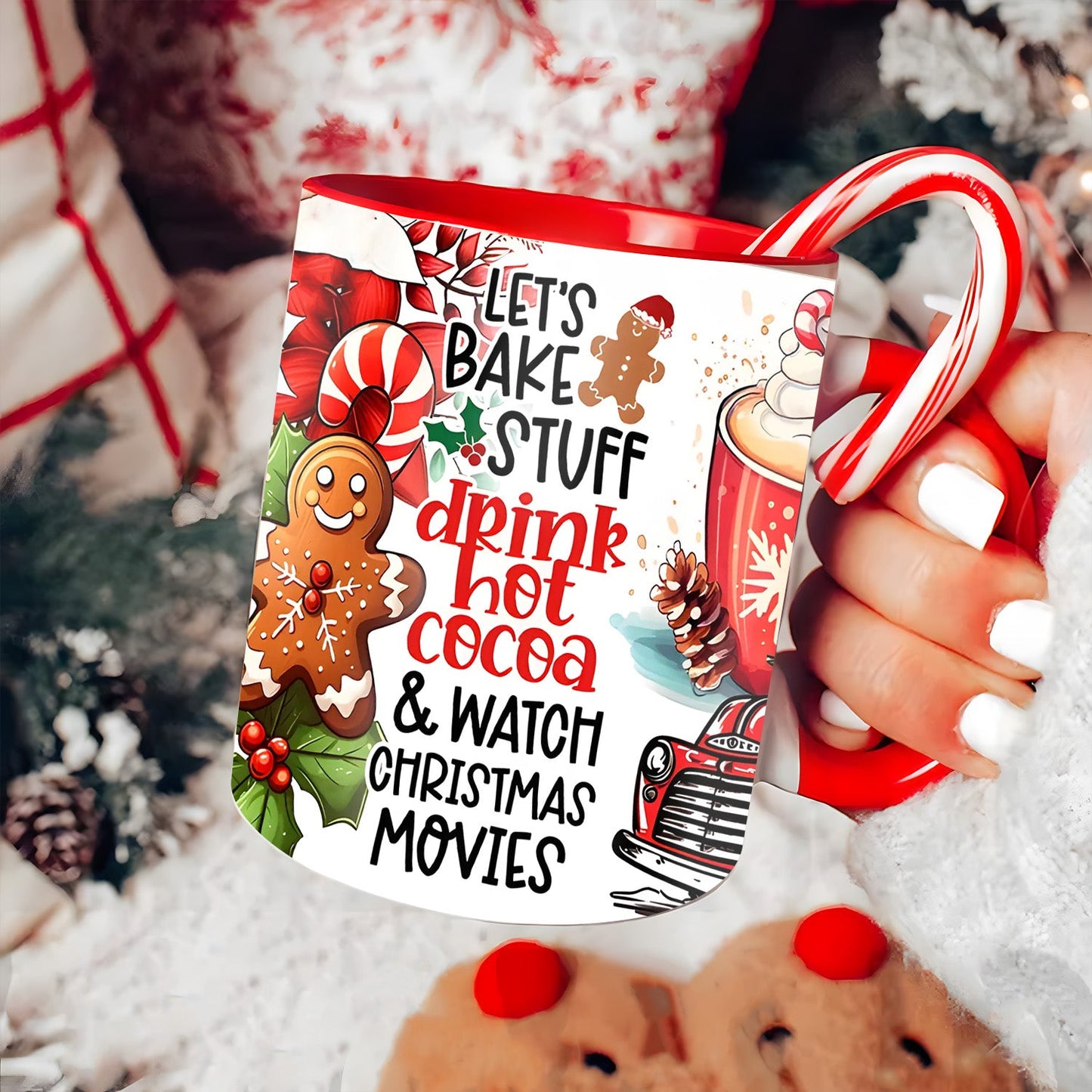 Let's Bake Stuff Drink Hot Cocoa -  Christmas Accent Mug