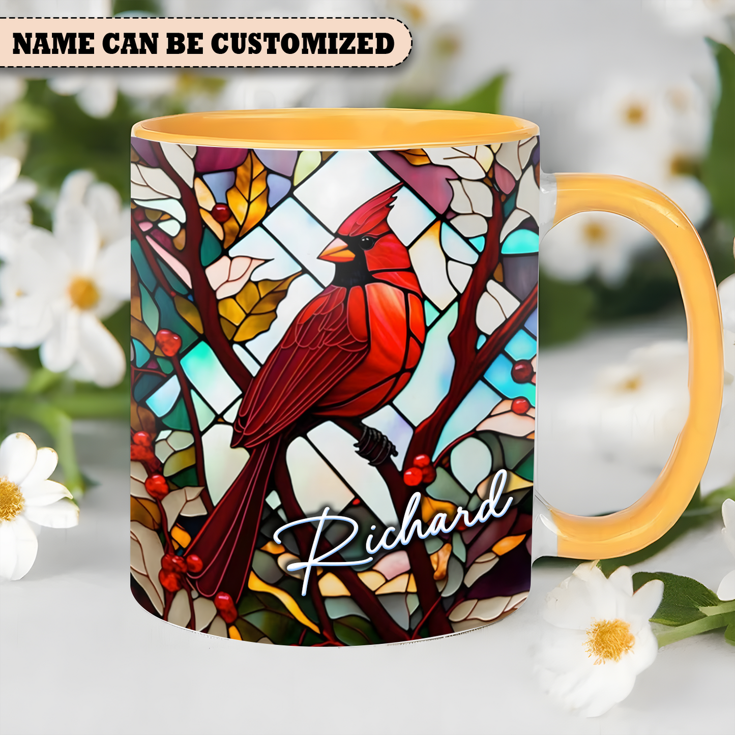 Personalized Cardinal Ceramic Accent Mug