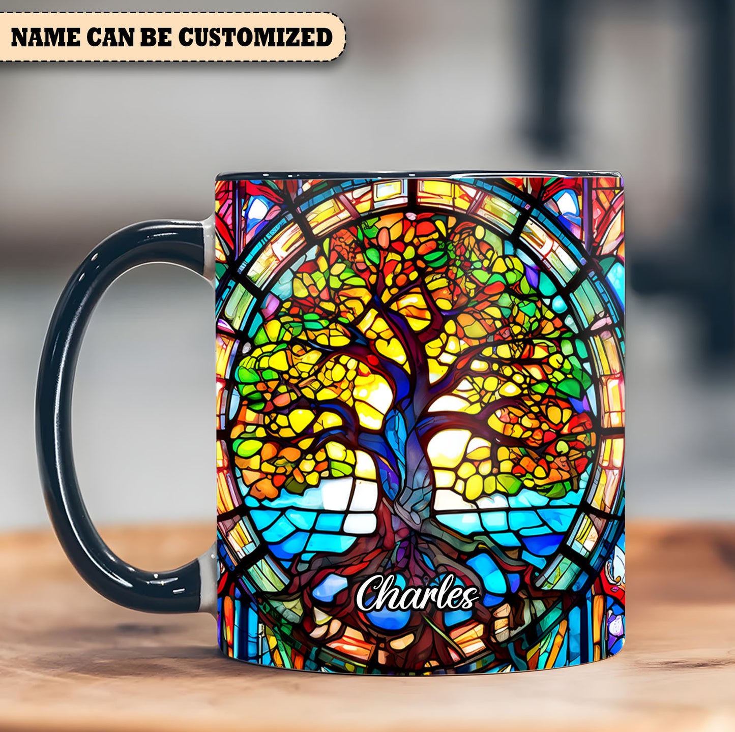 Colorful Tree Of Life  - Personalized Hippie Accent Mug