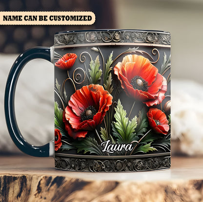 Personalized Vintage Flowers Accent Mug