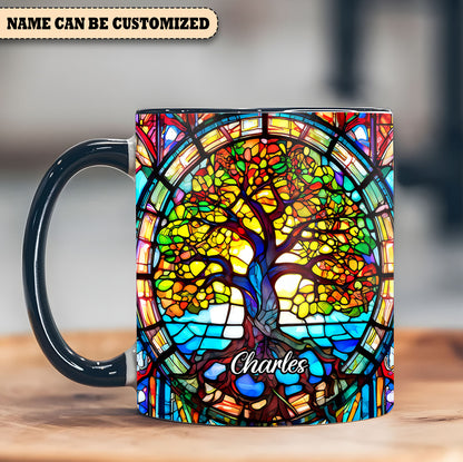 Colorful Tree Of Life  - Personalized Hippie Accent Mug