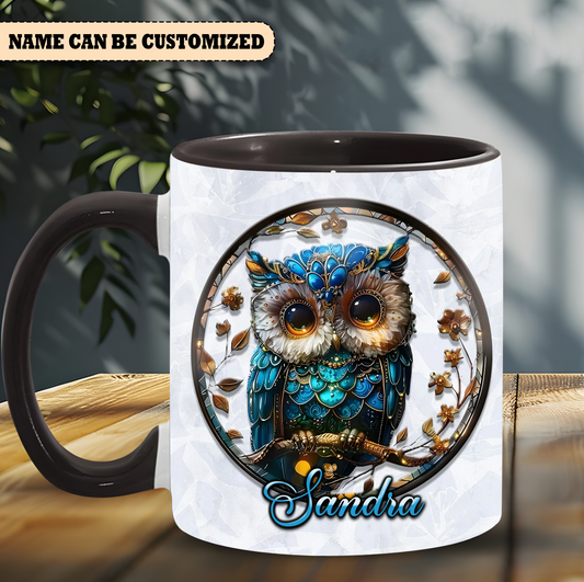 Personalized Beautiful Owl Accent Mug