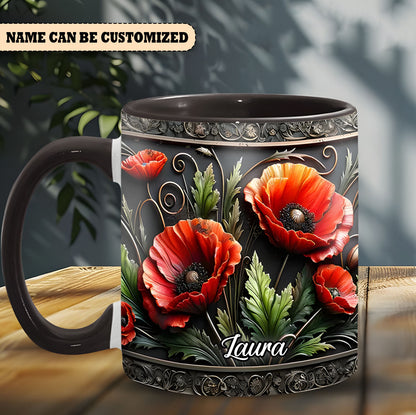 Personalized Vintage Flowers Accent Mug