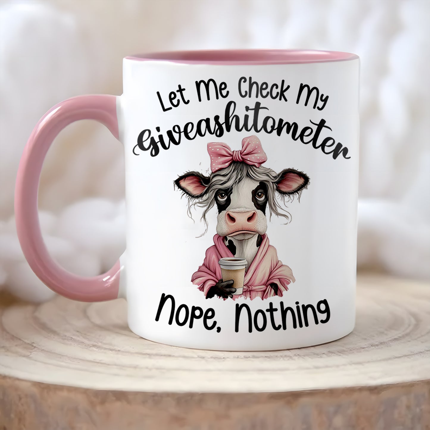 Let Me Check My Giveashitometer - Cow Accent Mug