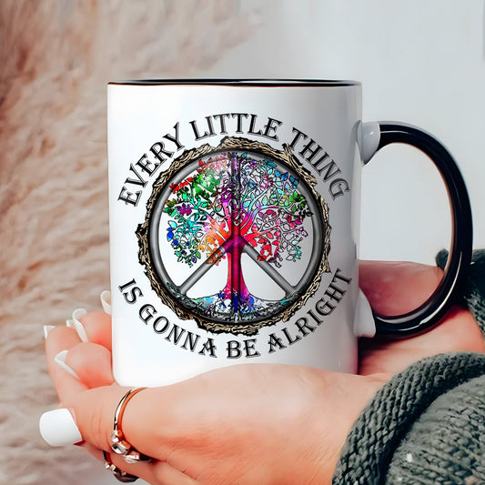 Hippie Every Little Thing Is Gonna Be Alright Accent Mug