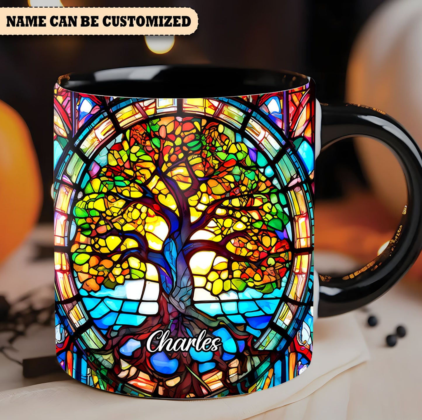 Colorful Tree Of Life  - Personalized Hippie Accent Mug