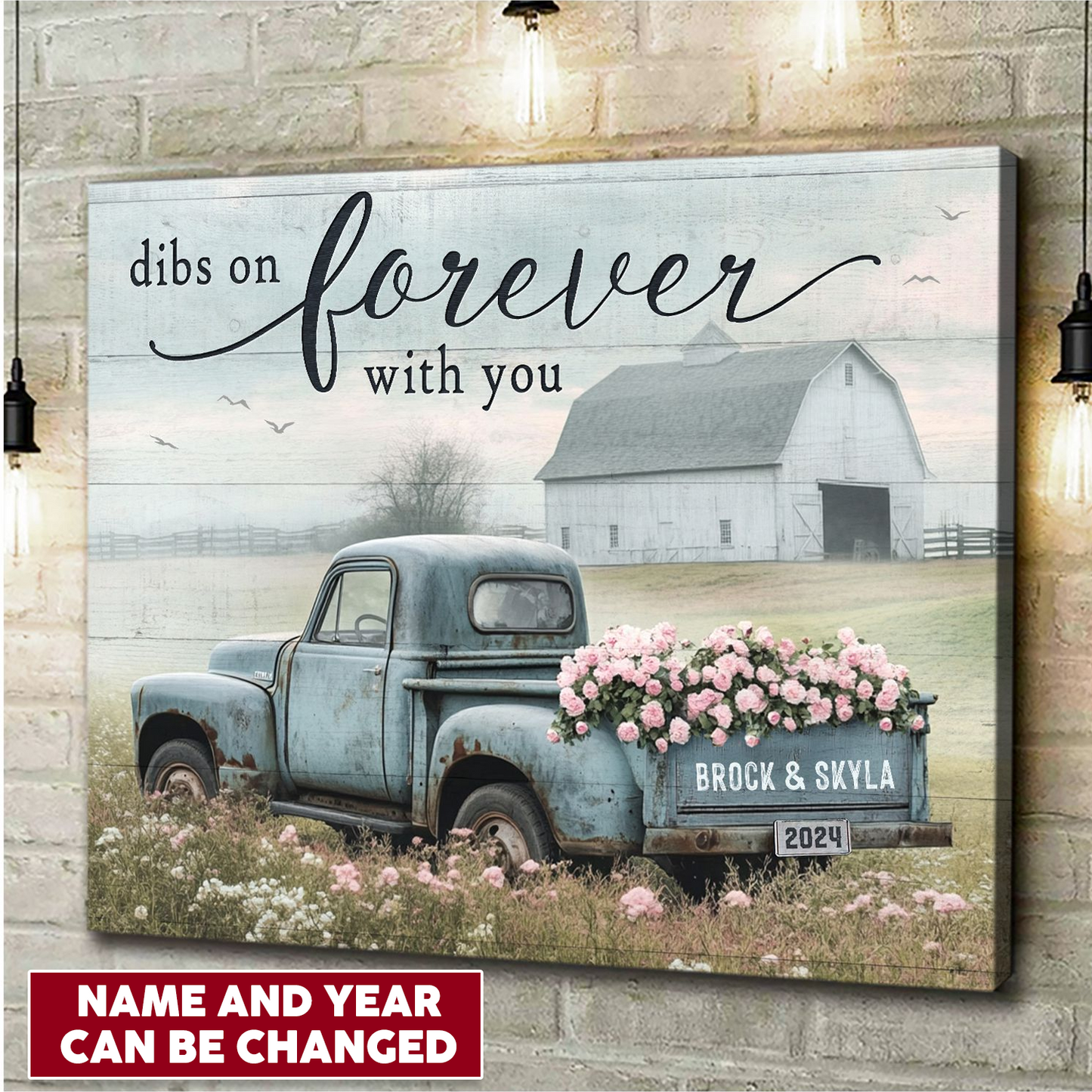 Sentimental Couple Gifts Farmhouse Wedding Gifts Personalized Canvas