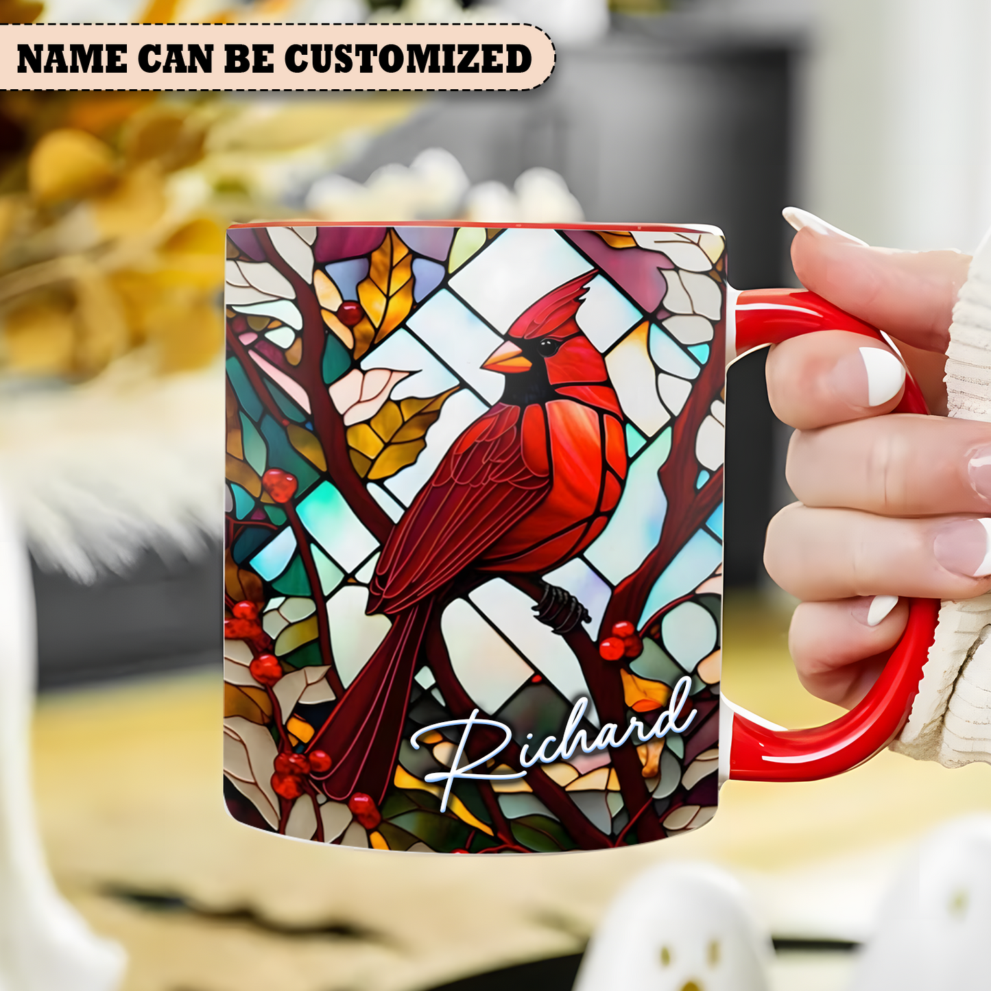 Personalized Cardinal Ceramic Accent Mug