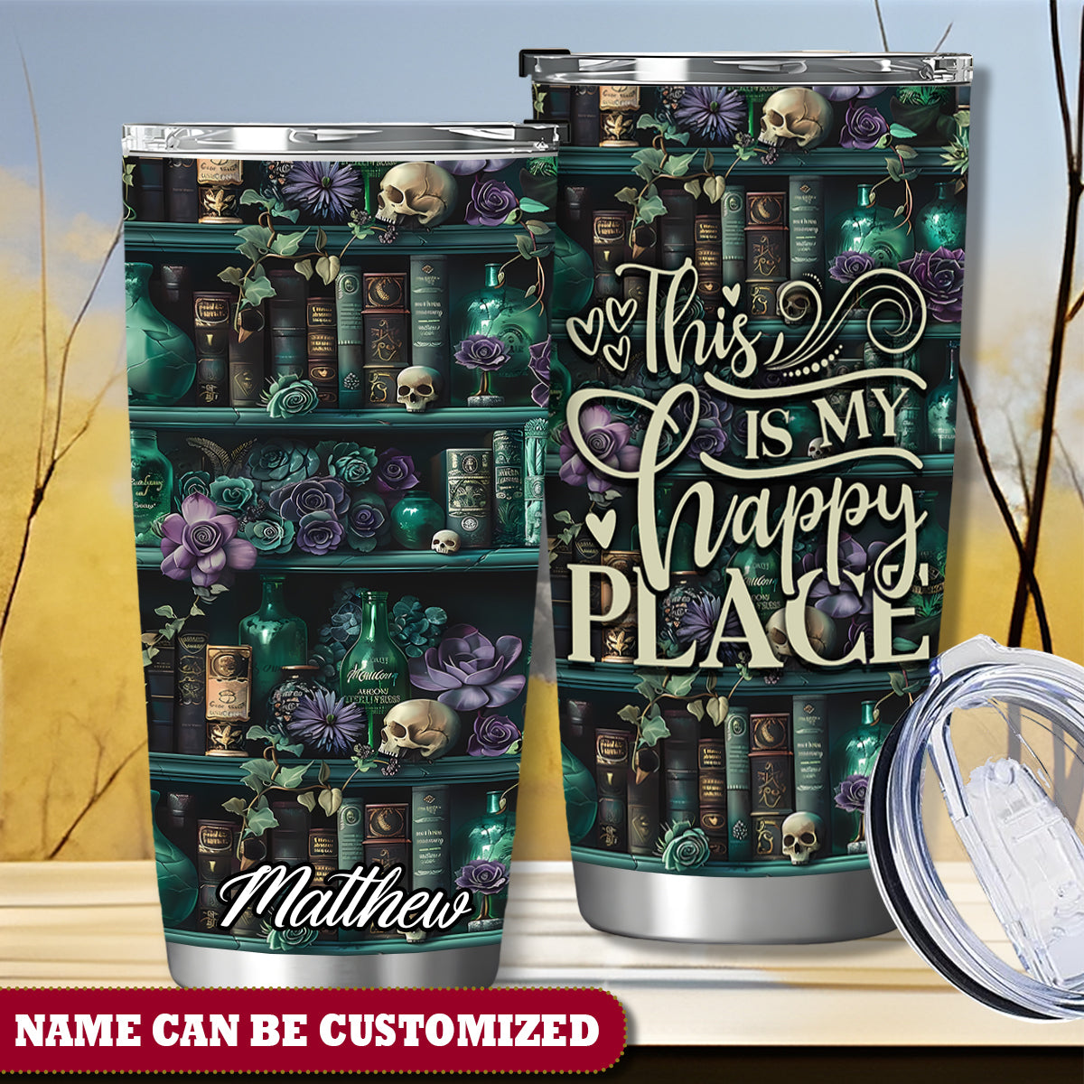 Book Library This Is My Happy Place Personalized Tumbler