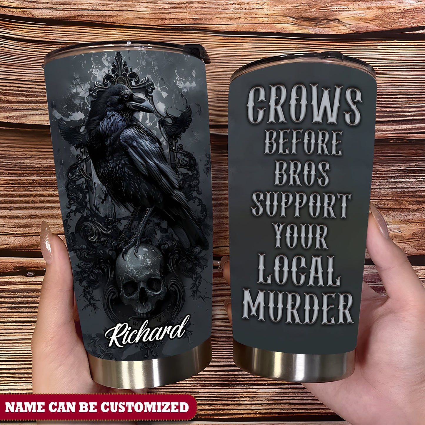 Raven Crow Before Bros Personalized Tumbler