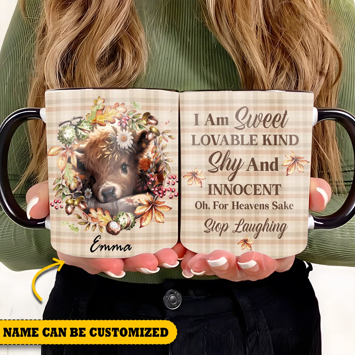 Cute Highland Cow - Personalized Cow Accent Mug