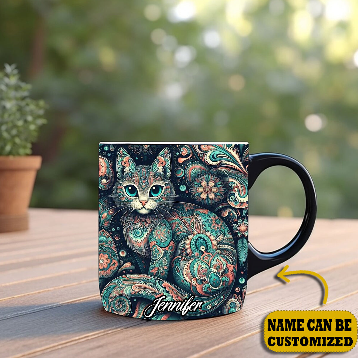 Beautiful Cat - Personalized Cat Accent Mug