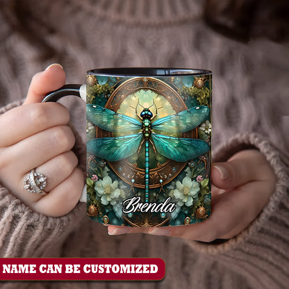 Beautiful Dragonfly - Personalized Dragonfly Accent Mug