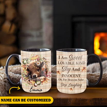 Cute Highland Cow - Personalized Cow Accent Mug