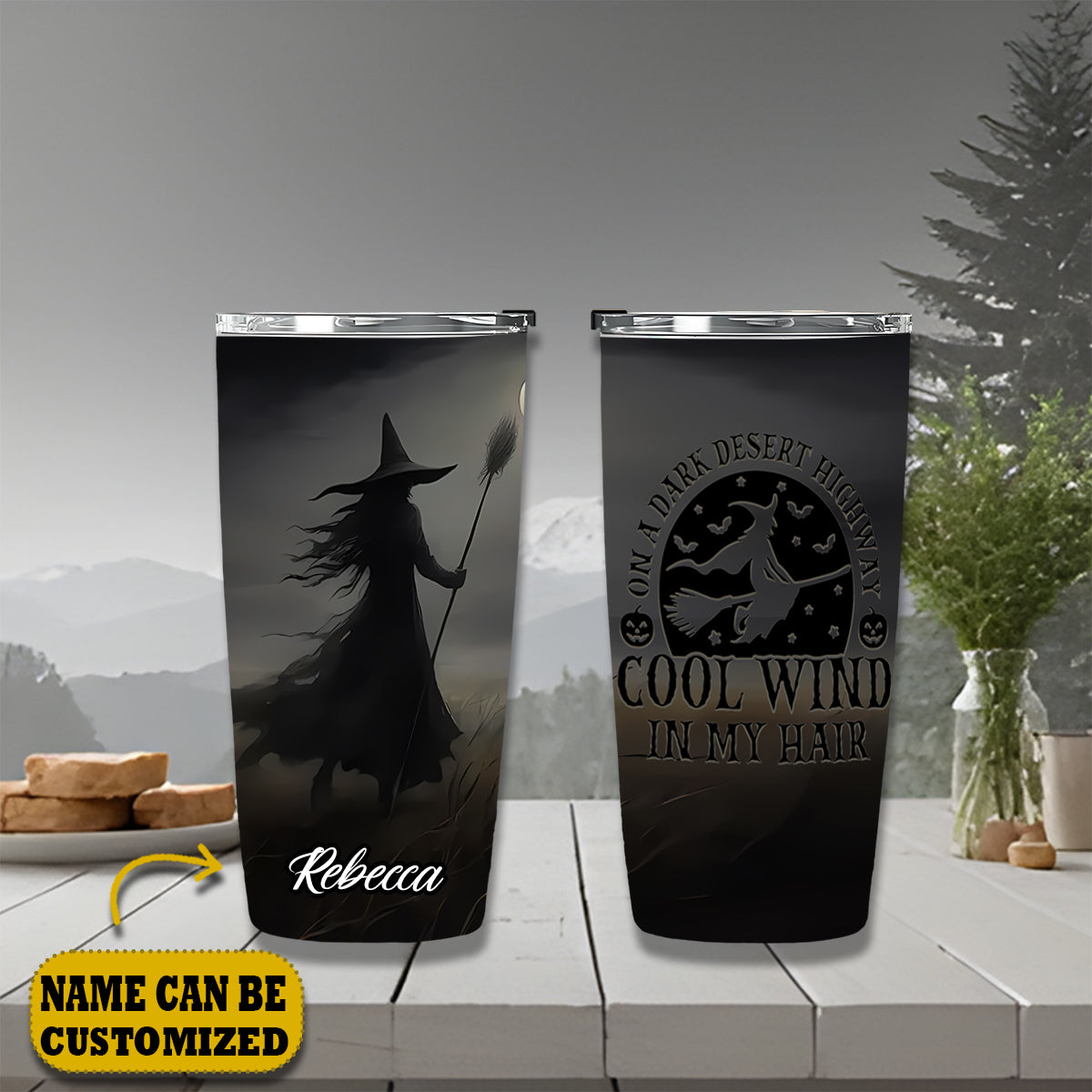 Witch On A Dark Desert Cool Wind In My Hair Personalized Tumbler