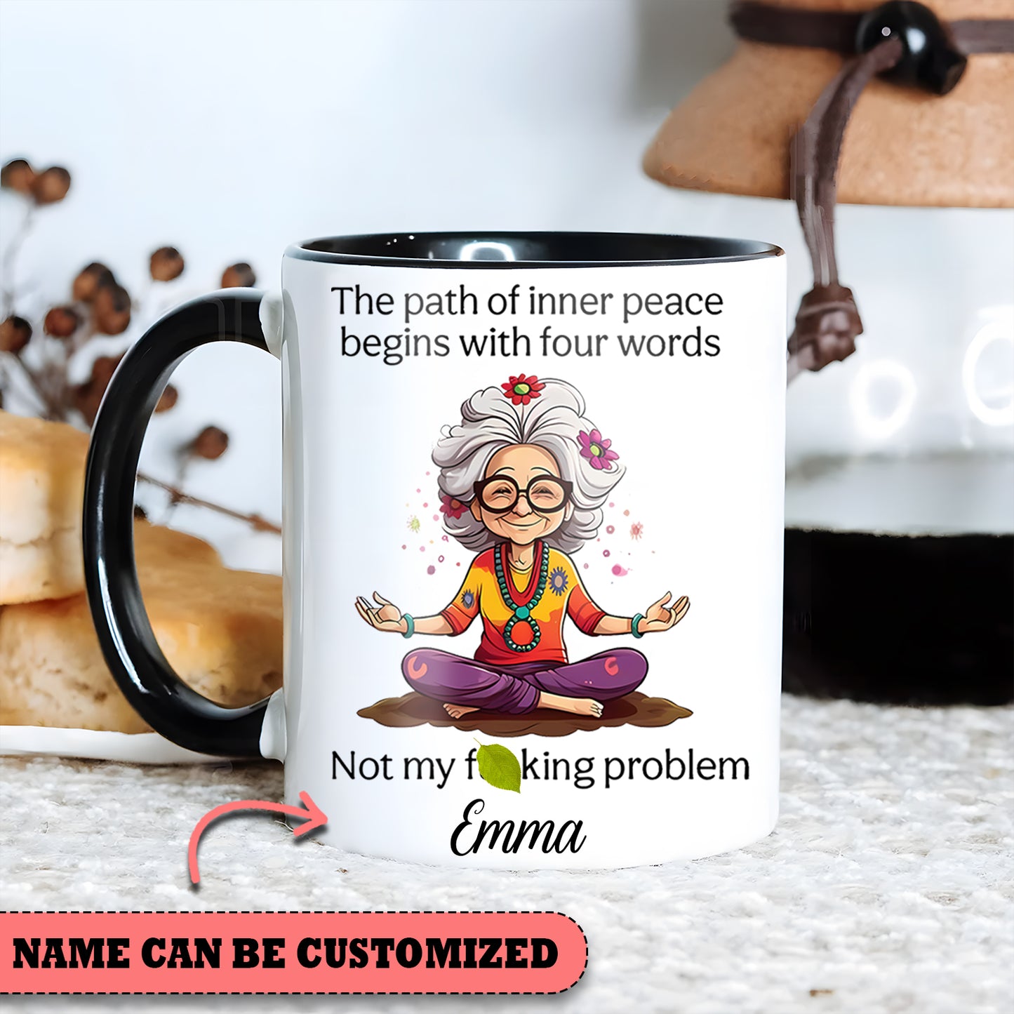 The Path Of Inner Peace - Personalized Hippie Accent Mug