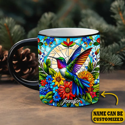 Beautiful Hummingbird Flower Personalized Accent Mug