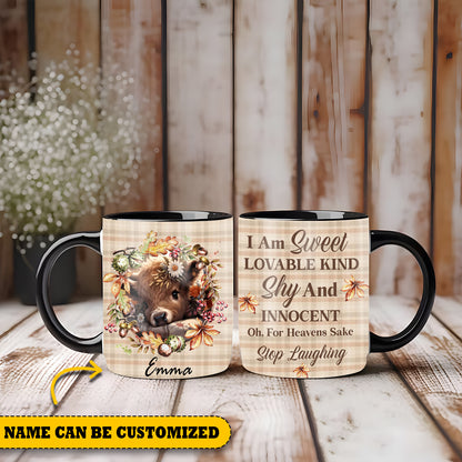 Cute Highland Cow - Personalized Cow Accent Mug