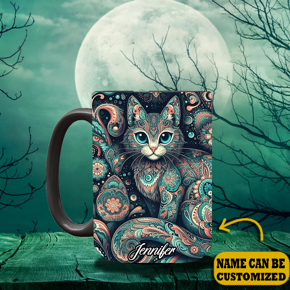 Beautiful Cat - Personalized Cat Accent Mug