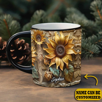 Sunflower Garden Personalized Accent Mug