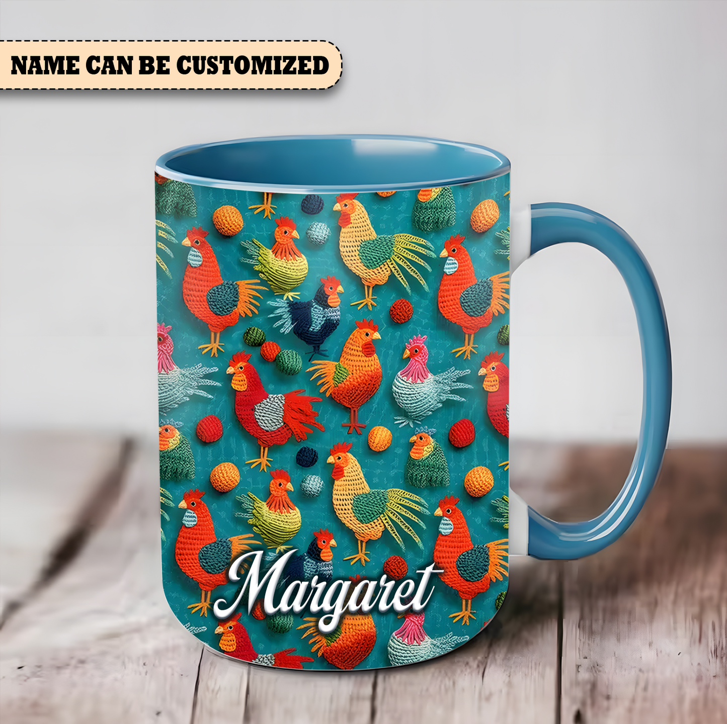 Personalized Chicken Accent Mug