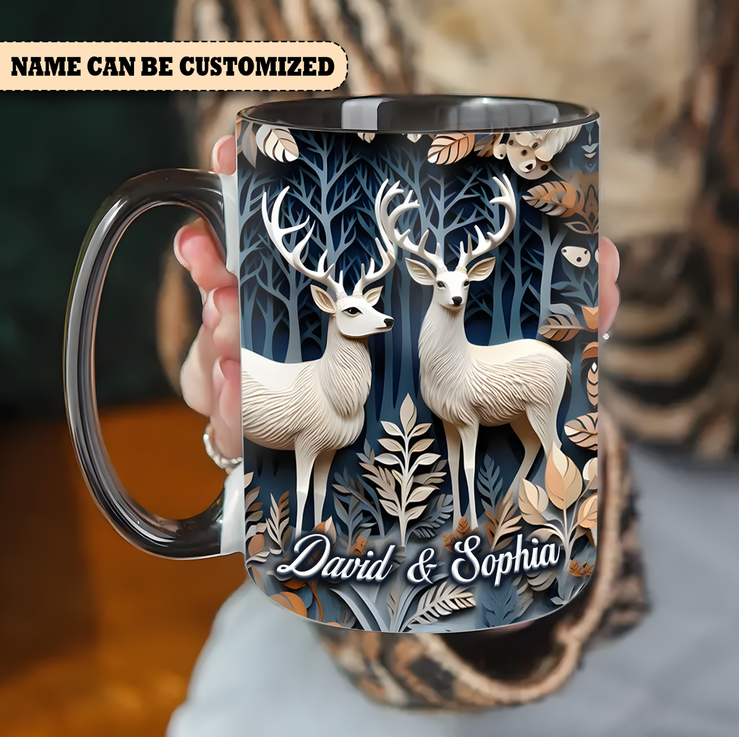 Deer Couple - Personalized Hunting Accent Mug