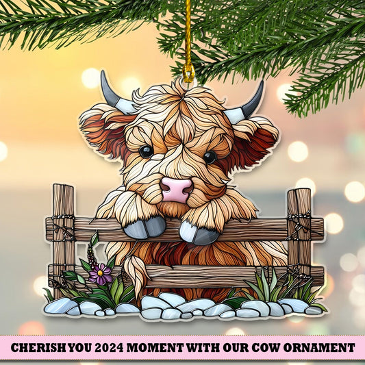 Cow Cute Barn Acrylic Ornament - Gift For Cow Lover's