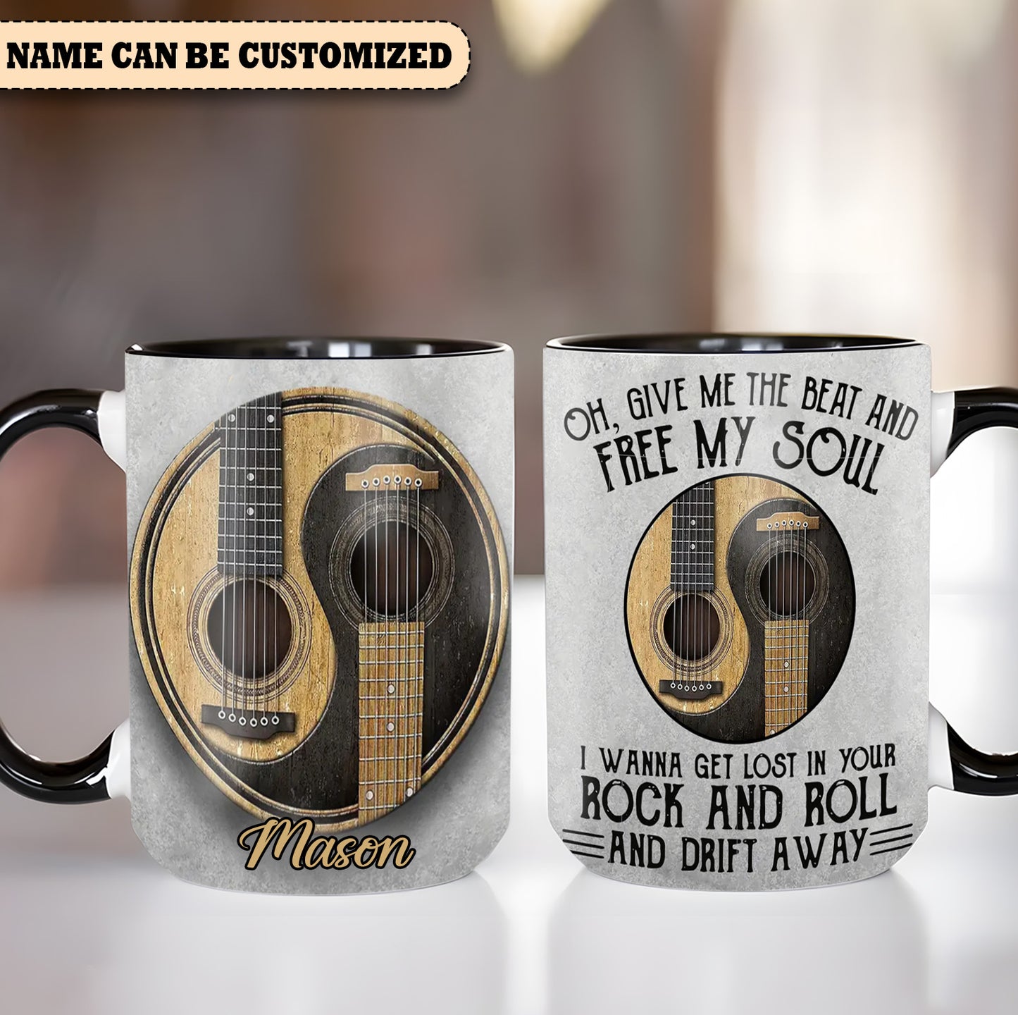 Oh Give Me The Beat - Personalized Guitar Accent Mug