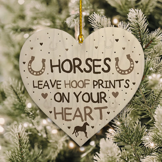 Horse Leave Hoof Prints On Your Heart Acrylic Ornament