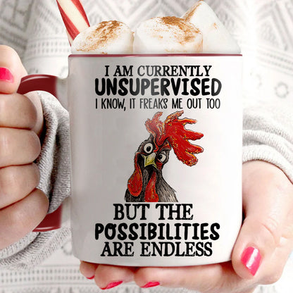 I'm Currently Unsupervised - Chicken Accent Mug