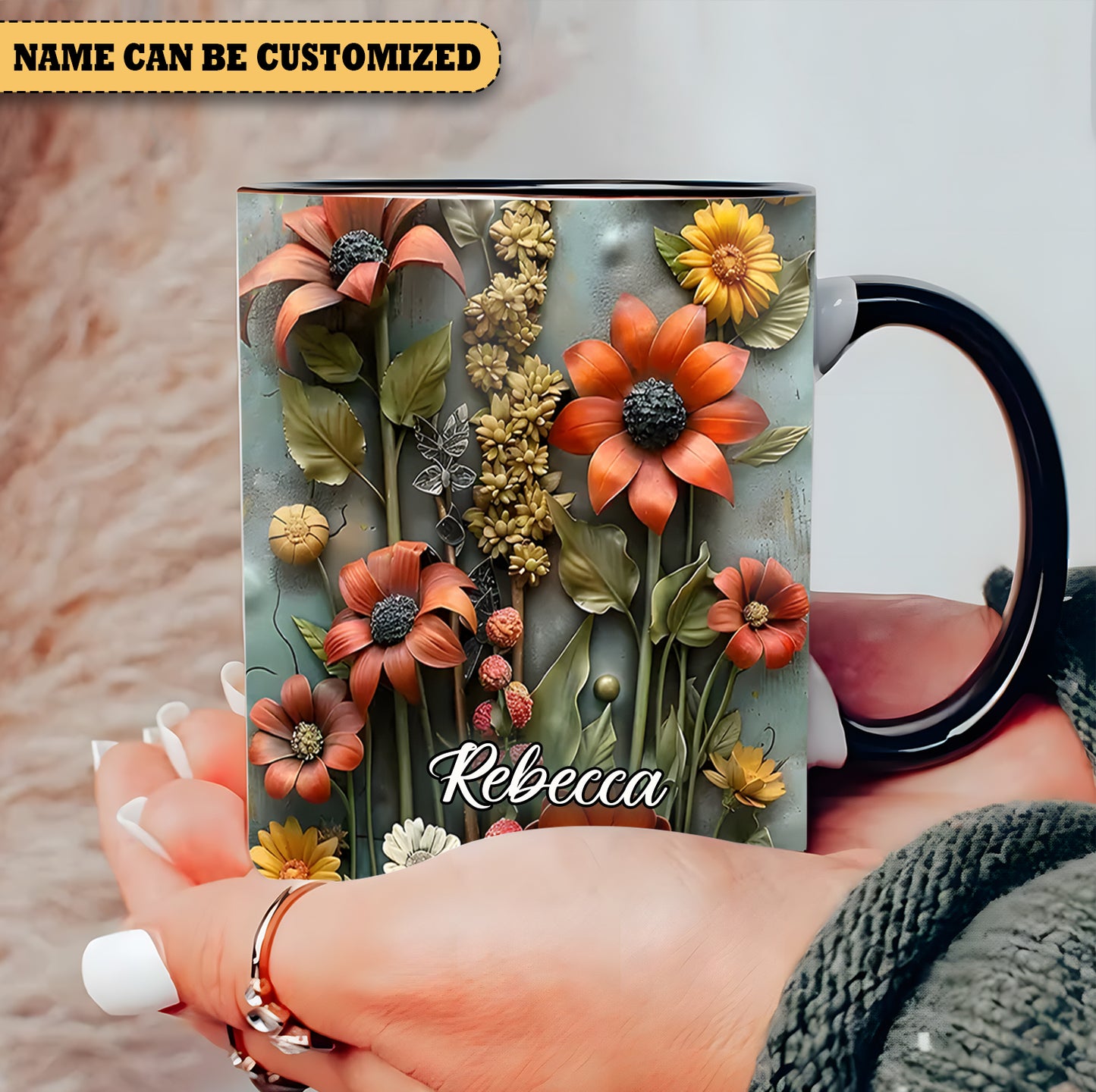 Flowers  - Personalized Flowers Accent Mug