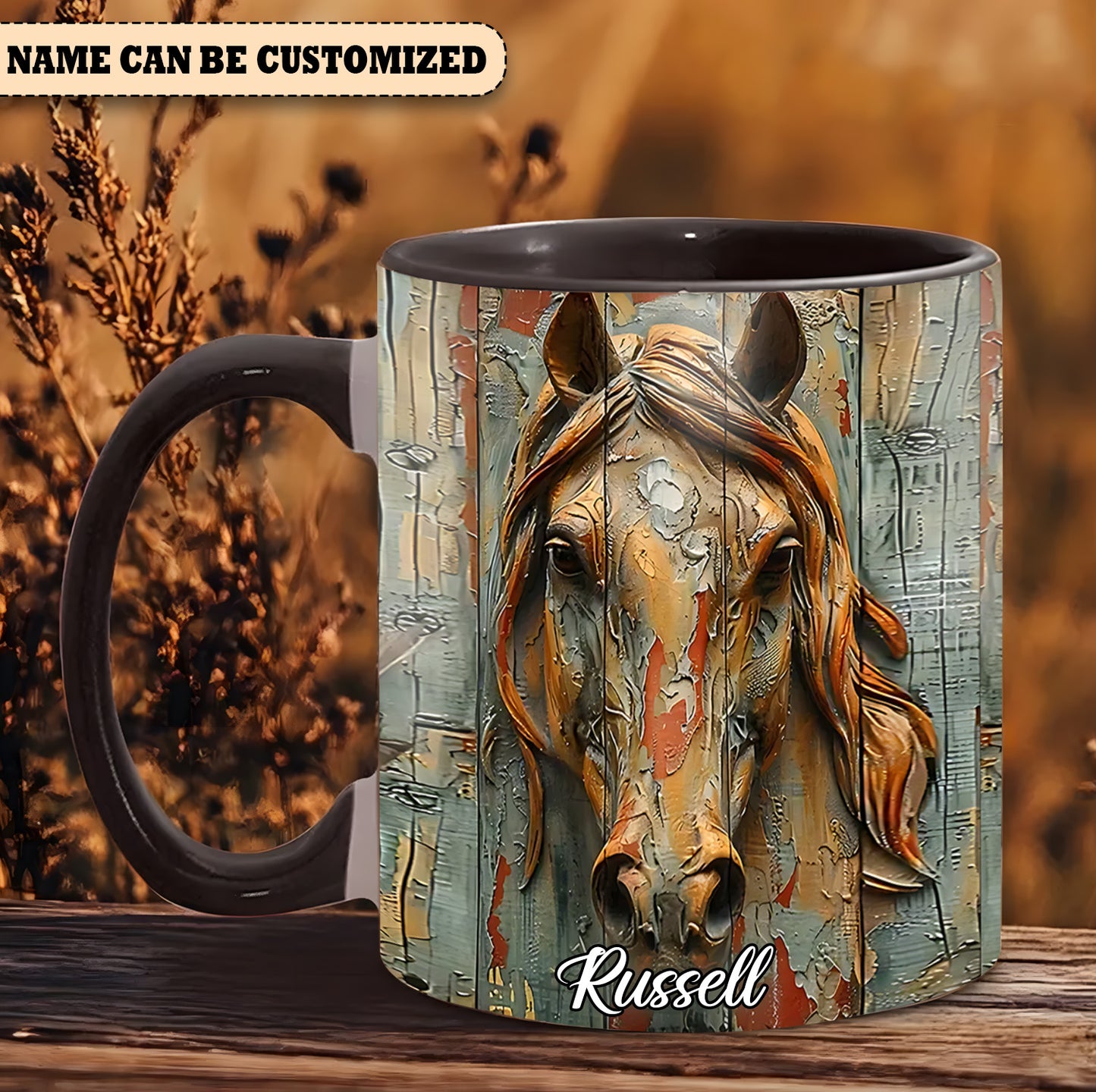 Vintage Horse - Personalized Horse Accent Mug