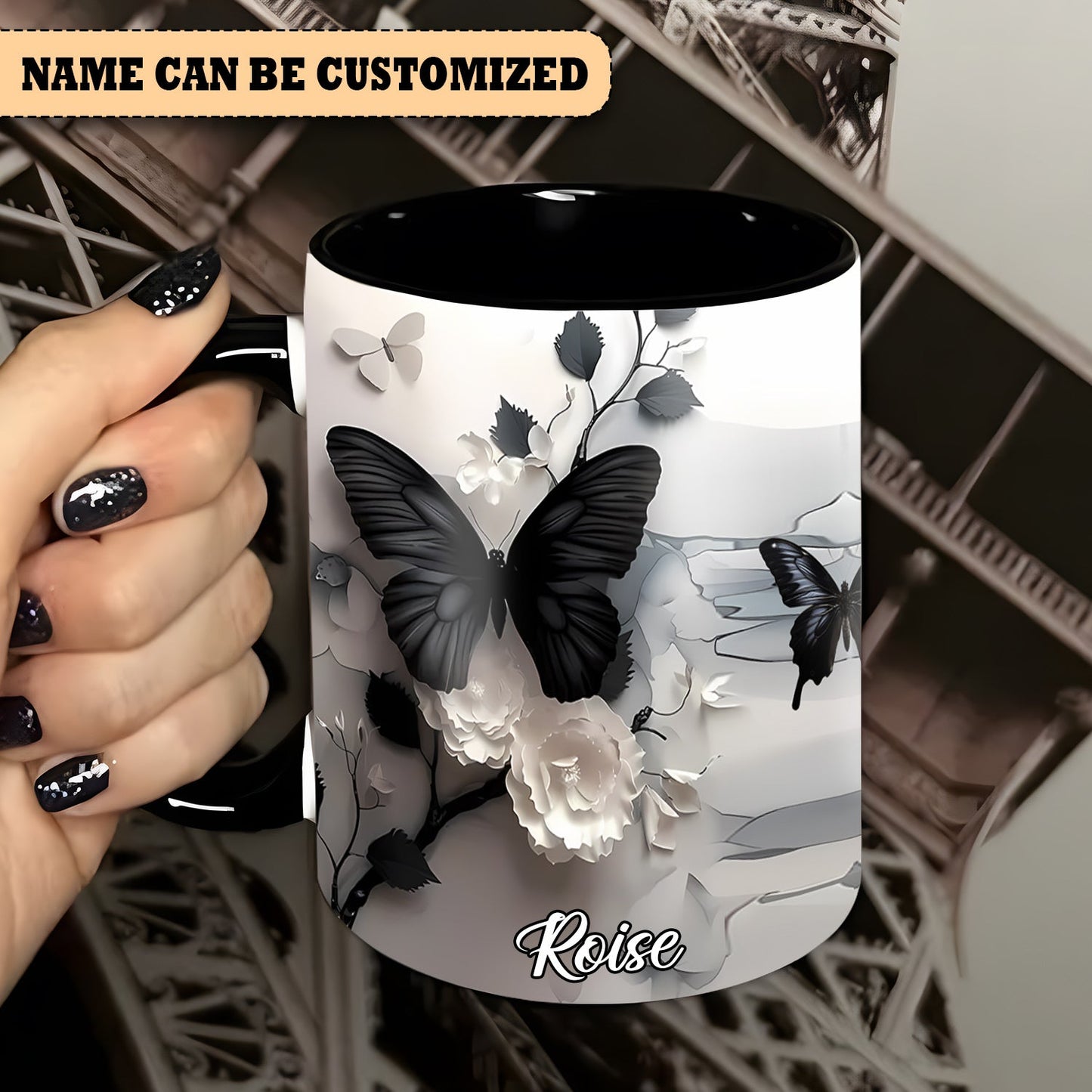 Beautiful Butterfly Nature Personalized Accent Mug