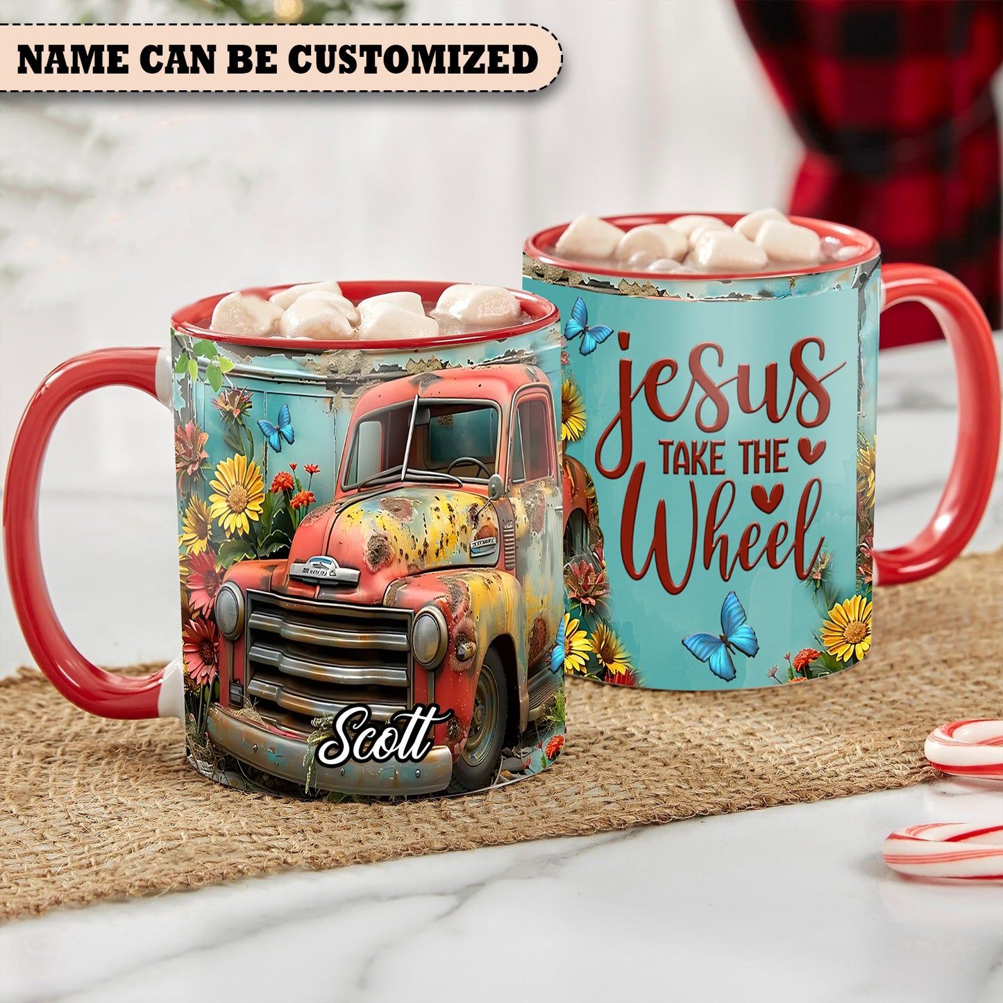 Jesus Take The Wheel - Personalized Truck Accent Mug