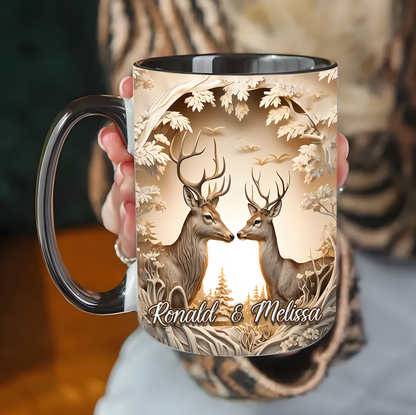 Personalized Deers Love Accent Mug