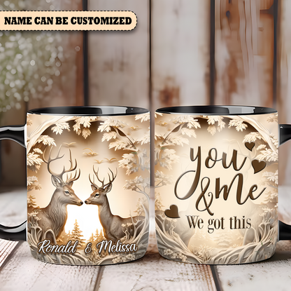 Personalized Deers Love Accent Mug