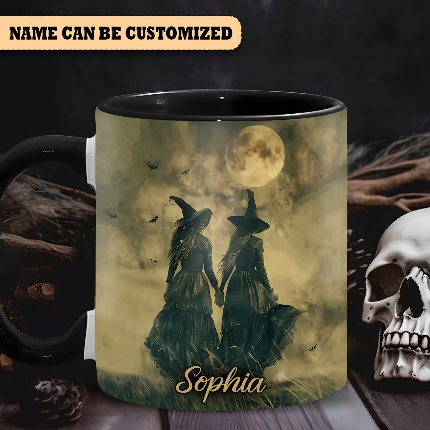 Beautiful Witch Bestie Personalized Halloween Accent Mug