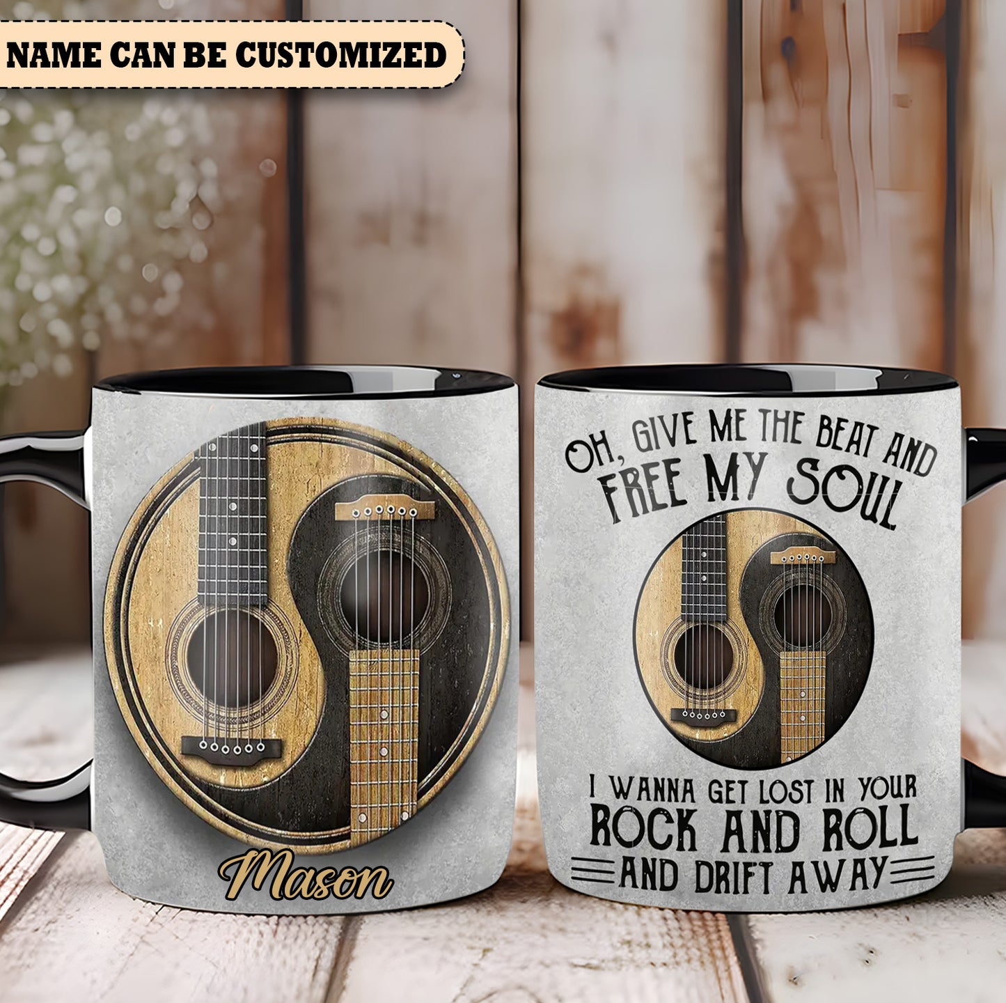 Oh Give Me The Beat - Personalized Guitar Accent Mug