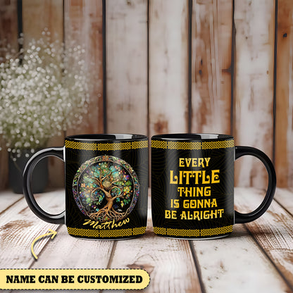 Tree Of Life Every Little Thing Is Gonna Be Alright   - Personalized Hippie Accent Mug