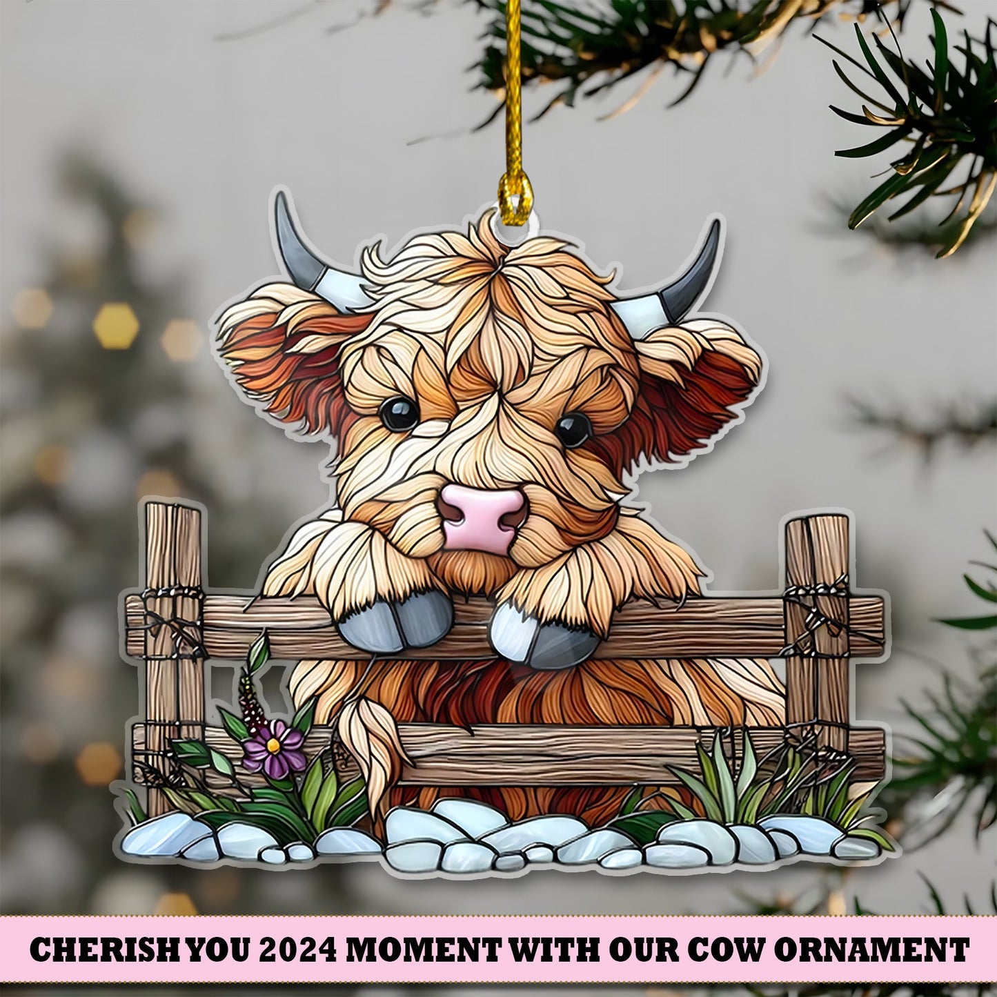 Cow Cute Barn Acrylic Ornament - Gift For Cow Lover's